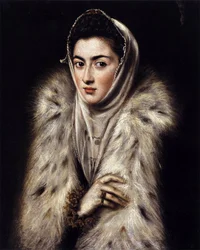 Dame en manteau de fourrure